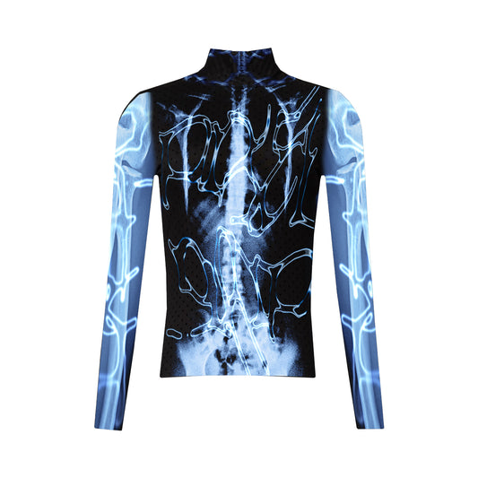 Pixel Grip Mesh Turtle Neck Longsleeve